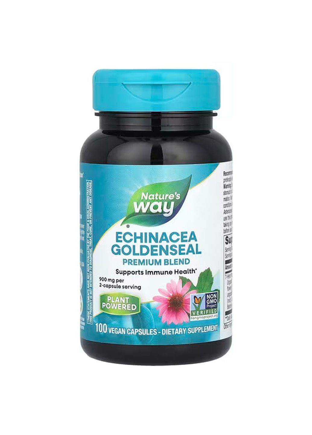 Эхинацея и гидрастис, Echinacea Goldenseal,, 900 мг, 100 веганских капсул Nature's Way (367985606)