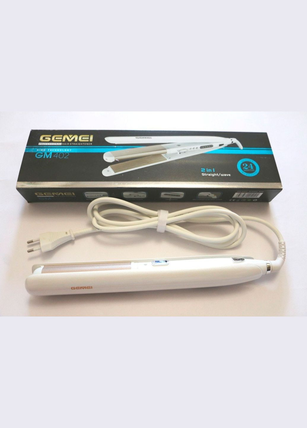 Профессиональная плойка стайлер утюгов выпрямитель для волос из гофре 2в1 с керамическим покрытием GM402 Gemei (306716688)