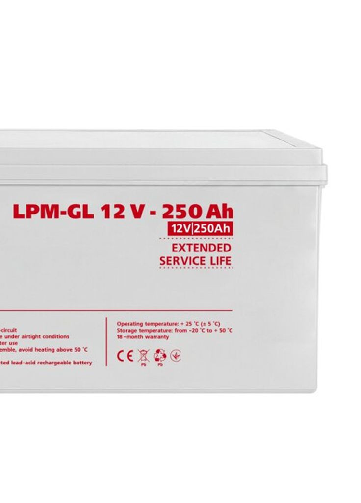 Акумулятор гелевий 12 V, 250 Ah, LPM-GL/Акумуляторна батарея/ Батарея до джерела безперебійного живлення AGM (370255811)