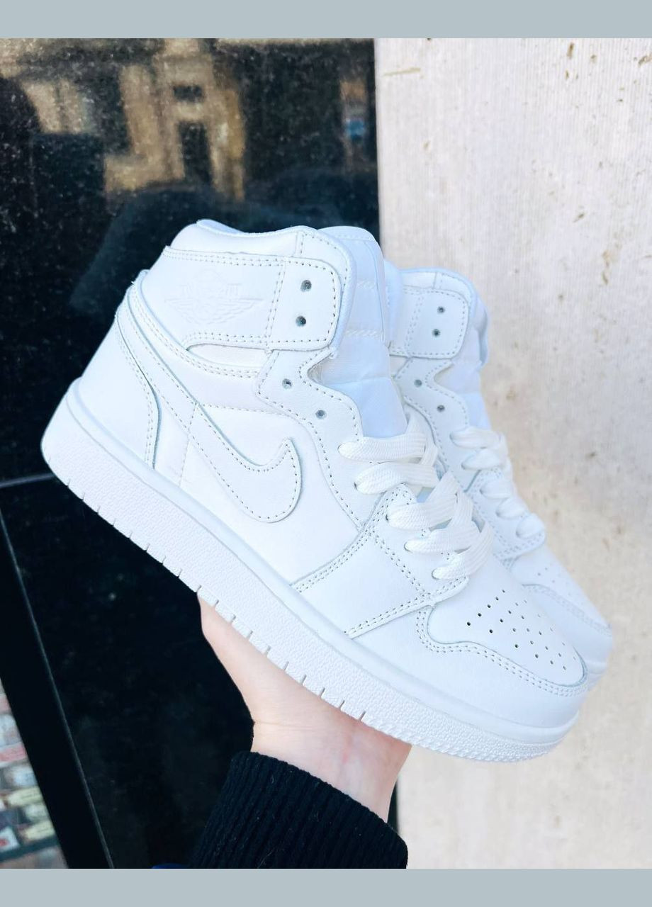 Белые классические брендированные хайтопы No Brand