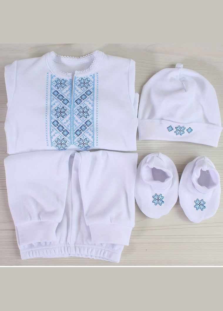 Набор для крещения с именной крестцой с голубой вышивкой, Крестильные наборы голубые, 18 56 No Brand (301033801)