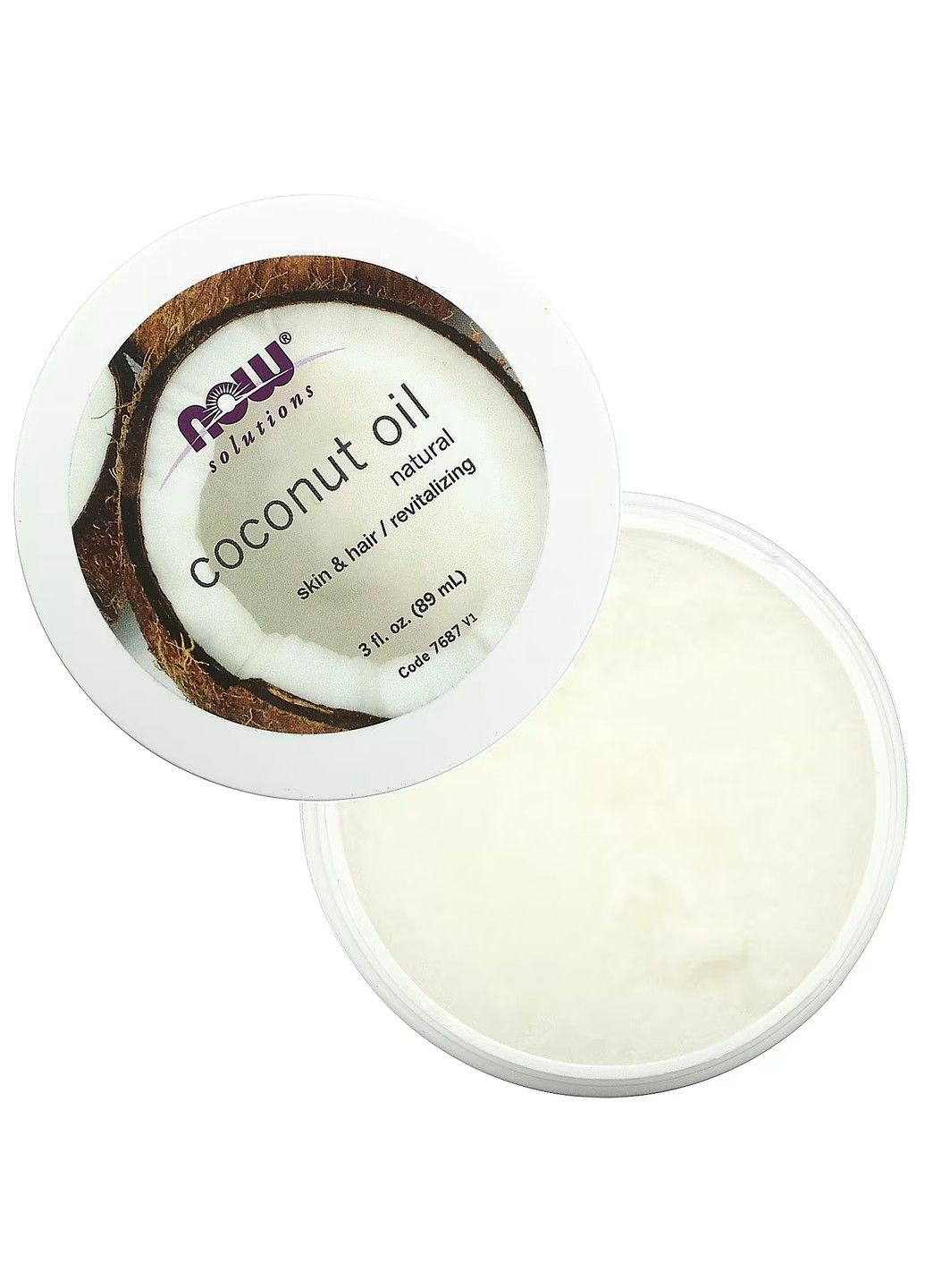 Натуральна кокосова олія Coconut Oil Solutions - 89 мл Now Foods (285813670)