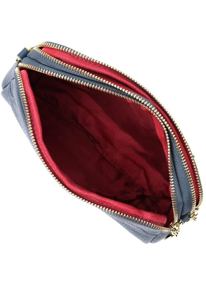 Модна шкіряна сумка на два відділення з кишенями синя (sku_22355) No Brand (329853337)