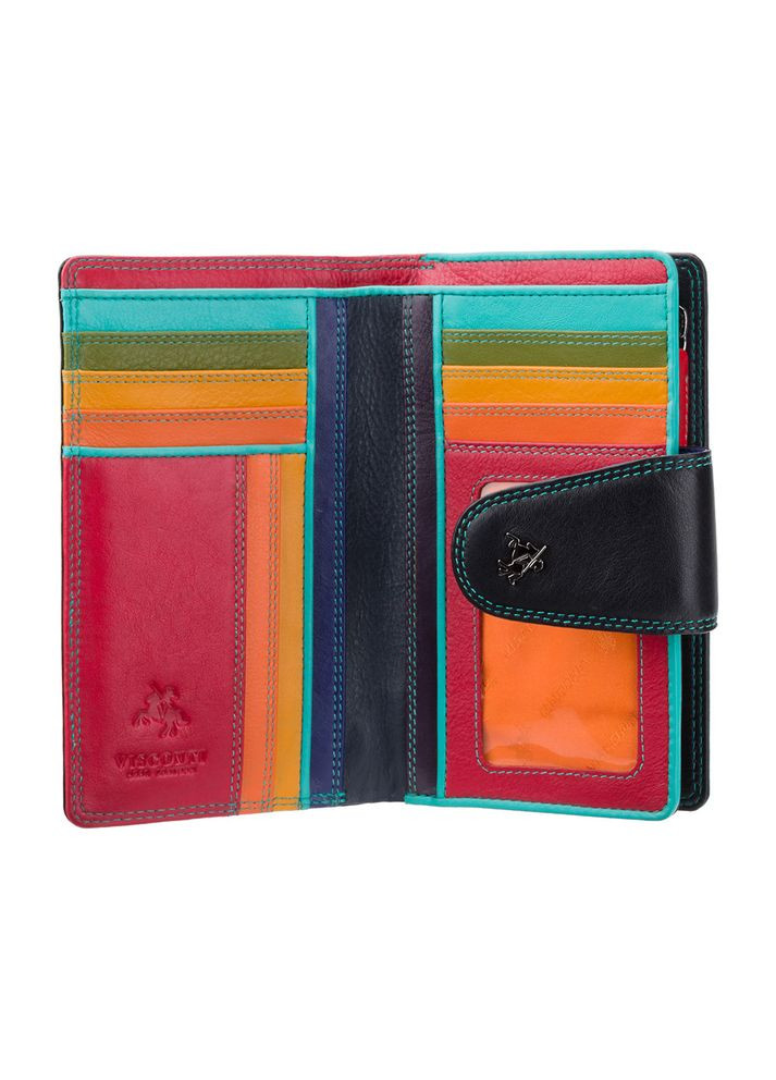 Чёрный женский кошелёк из натуральной кожи SP30 BLK M Visconti (303829814)