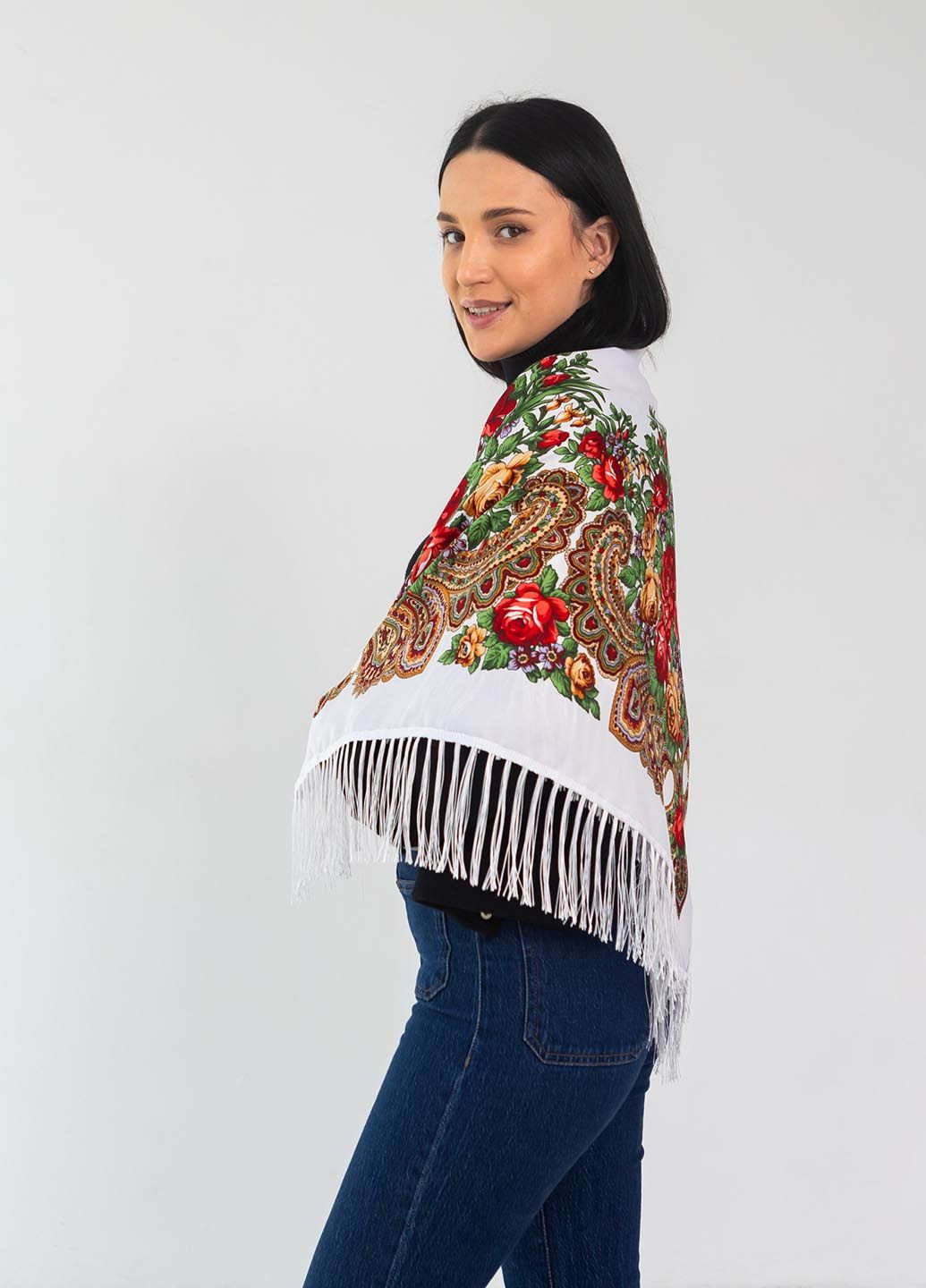 Хустка українська з тороками "Троянда" 90х90 см. Homedec - (286784549)