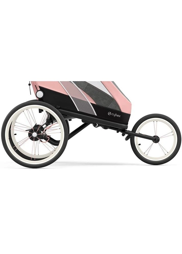 Спортивна прогулянкова коляска Sport Zeno Silver Pink на чорному шасі з оранжевими деталями Cybex (363258518)