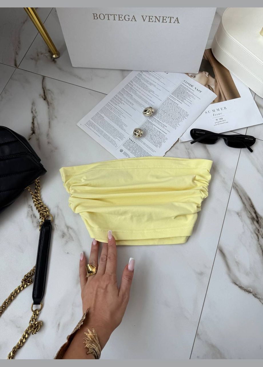 Базовый жёлтый топ из хлопка No Brand 901 (338187775)