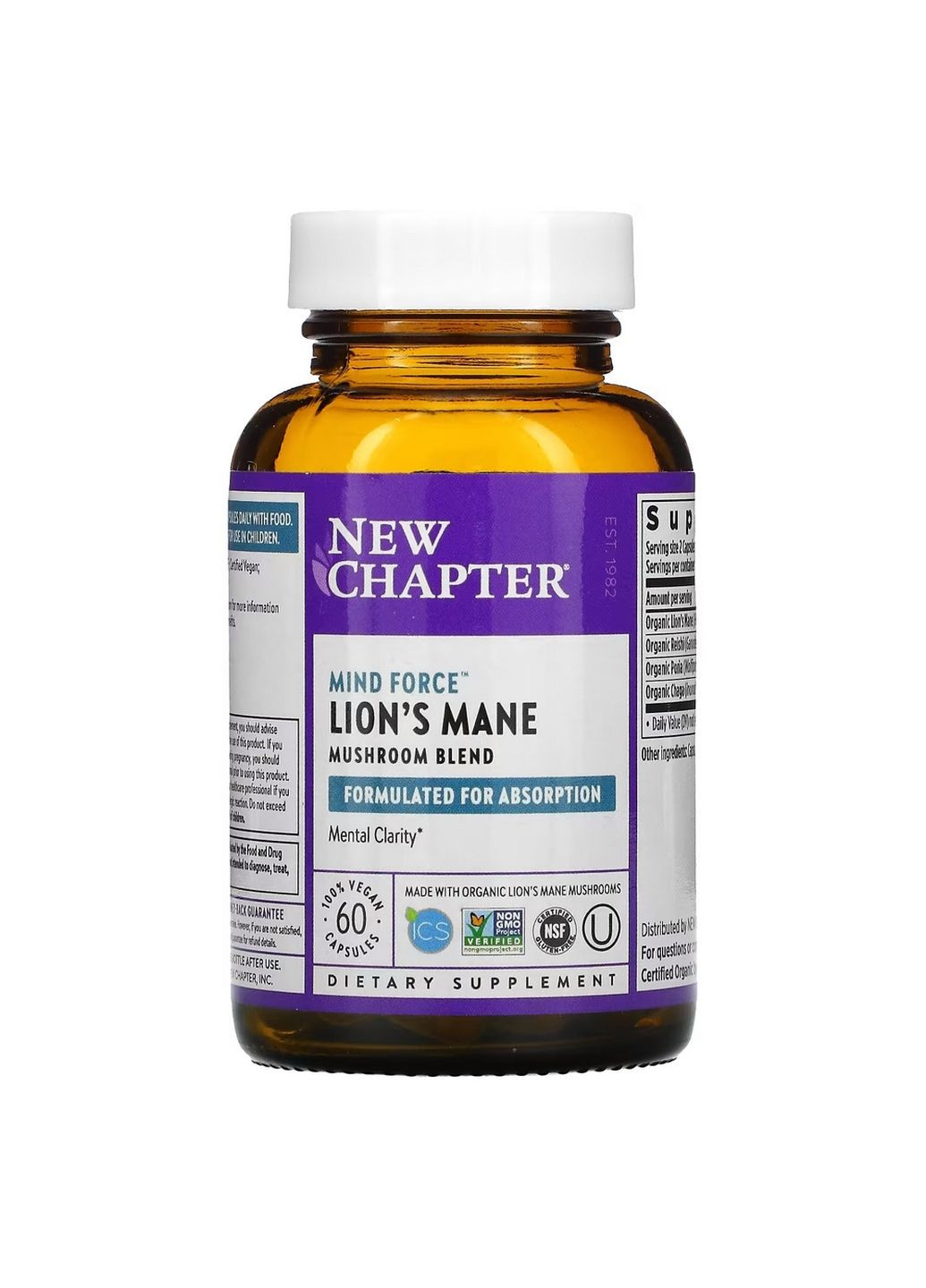 Натуральна добавка Lion's Mane, 60 вегакапсул New Chapter (293420936)