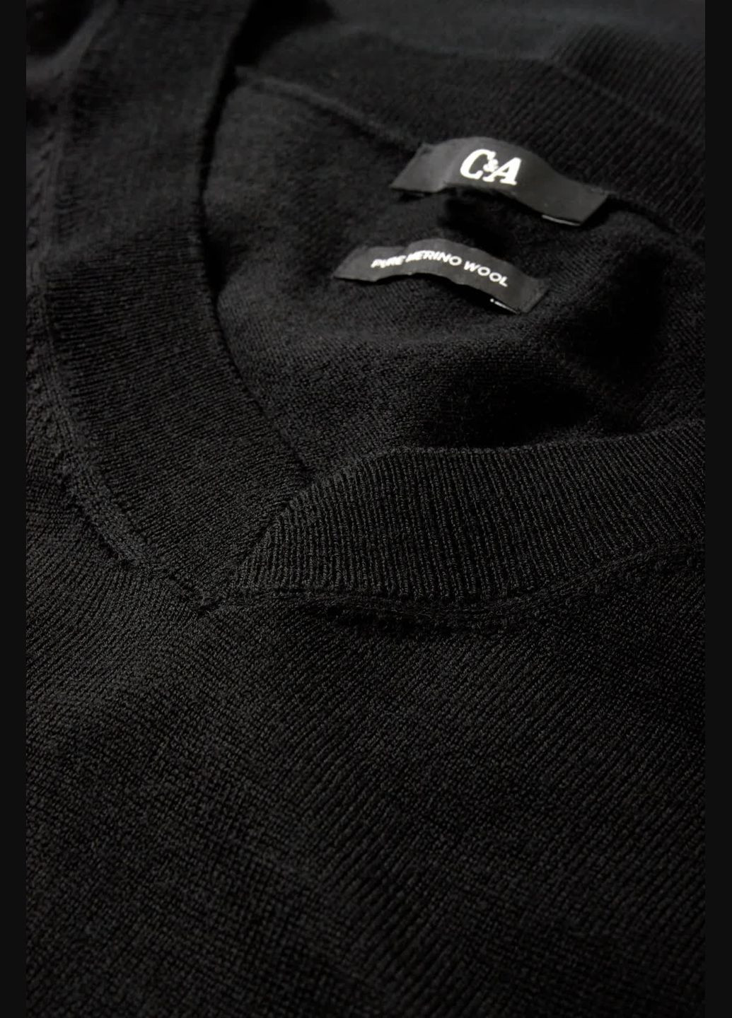 Чорний демісезонний пуловер із вовни C&A