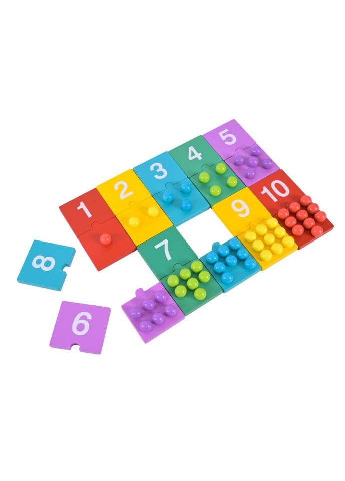 Детская деревянная игрушка "Цифры" C9412 пазлы цифры, бусины Bambi (364551066)