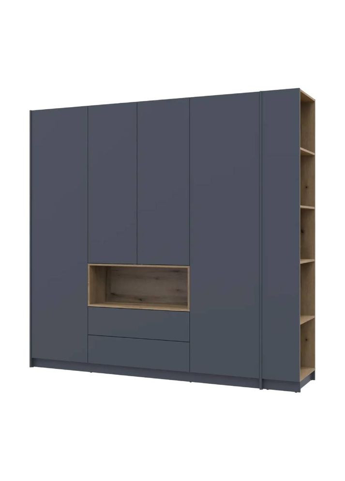 Шкаф для одежды с нишей и этажеркой Дейл Графит/Дуб Эвок 4 ДСП 234х52х220 (DRS-011727) Doros (361998888)