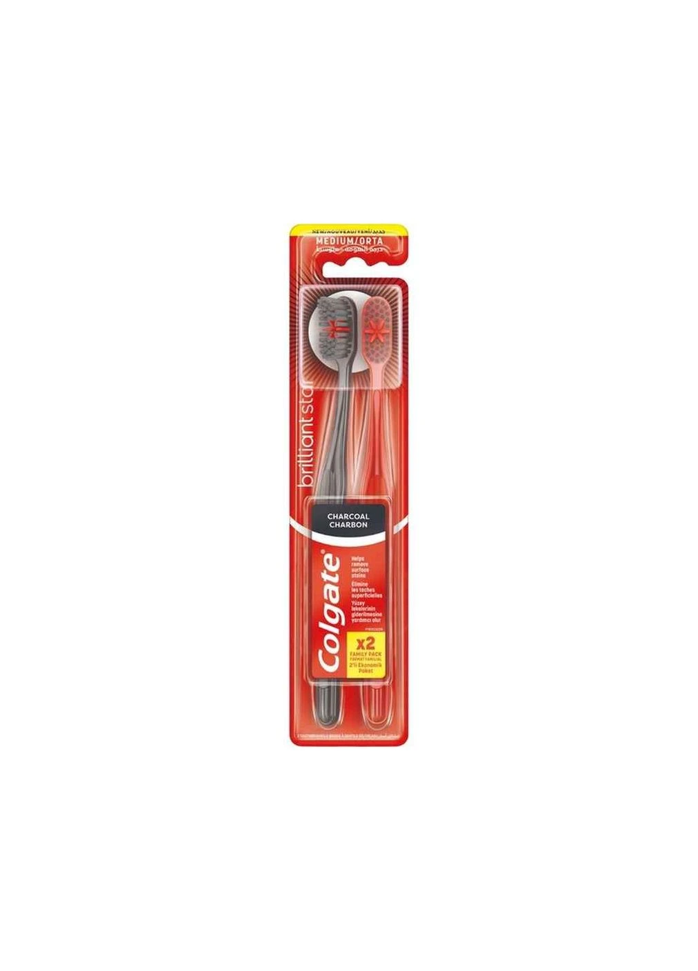 Набір зубних щіток Макс Блиск з Вугіллям 2 шт ТМ COLGATE No Brand (387438310)