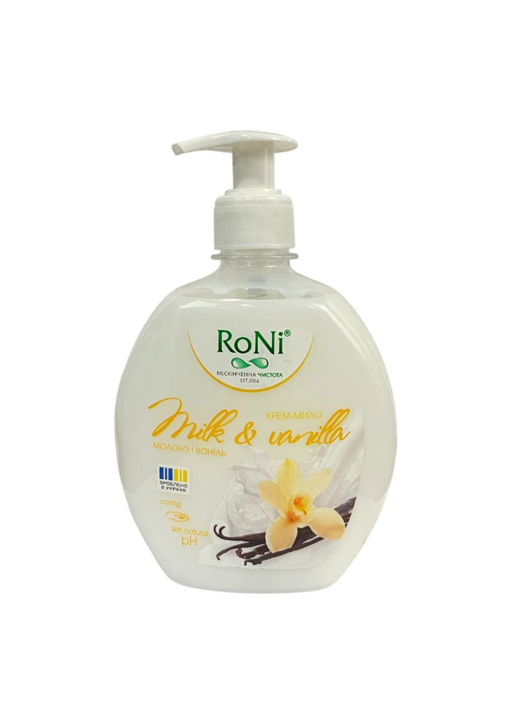 ✅✅✅"" Крем мыло Milk & Vanilla с глицерином 0,45л (с дозатором) RoNi (362218384)