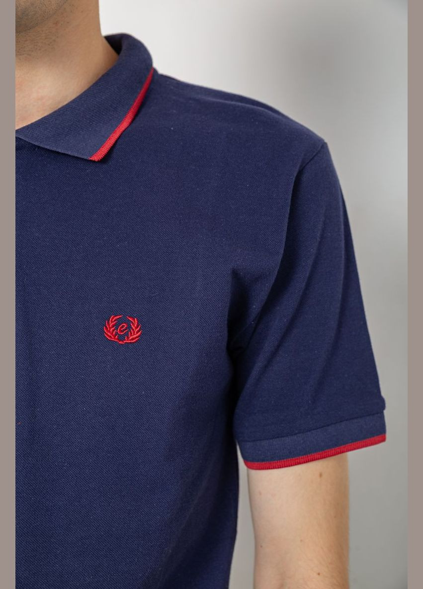 Темно-синяя поло мужское котоновое 247r301 с коротким рукавом Ager