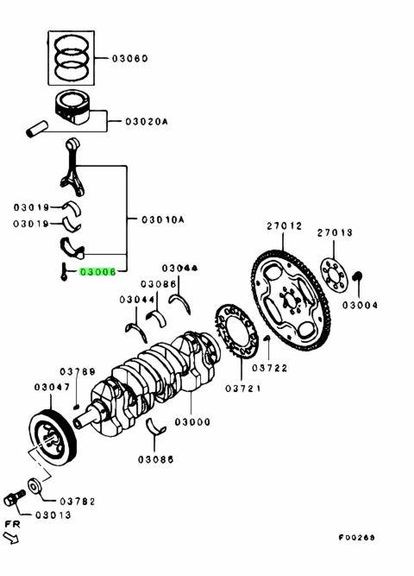Болт шатуна, оригинал OEM MN195112 Митсубисы, Lancer, ASX, Eclipse Cross 2006- Mitsubishi Outlander (345735662)