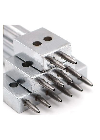 Набір крокових пробійників круглих крокові просічки вилковий рядкові пробійники для шкіри 2+4+6 зубів, крок 4мм, набір 3 штуки Parkside (327368340)