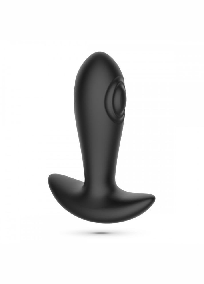 Анальна пробка з вібрацією та поштовхами Octo, з пультом, силіконова, чорна, 12 х 3.8 см Crushious (297133104)