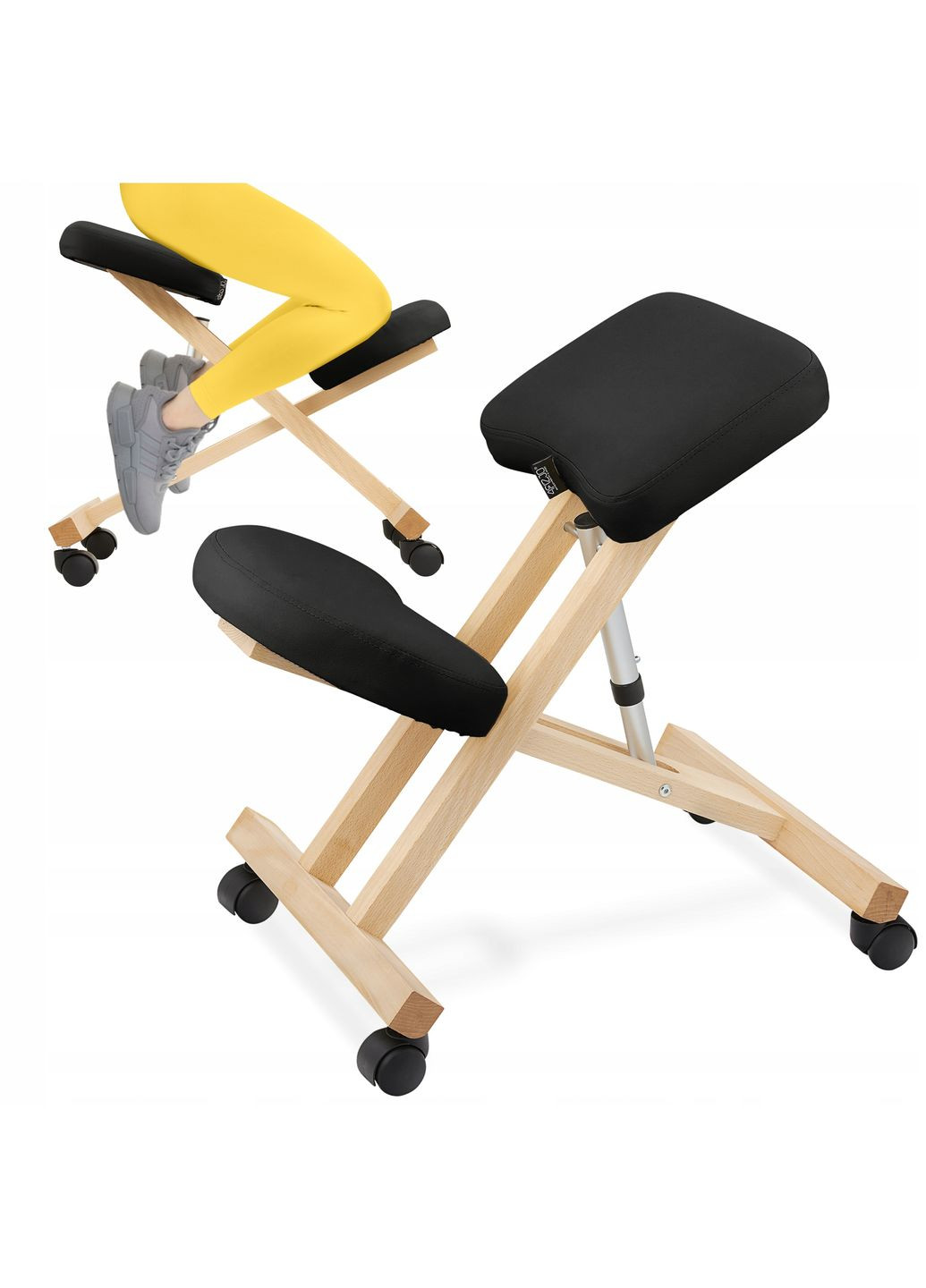 Колінний стілець ортопедичний Pure регульований, на коліщатах Black () 4FIZJO P-5905973402798 (352010995)