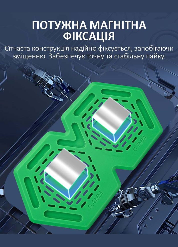 Килимок силіконовий TE-720 для ремонту BGA, реболінгу процесорів, мікросхем, магнітний Сірий TELIJIA (325701623)