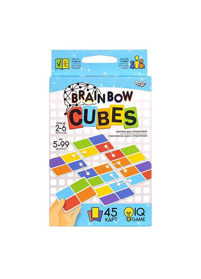 Розважальна настільна гра "Brainbow CUBES" G-BRC-01-01, 45 карт Danko Toys (306435646)