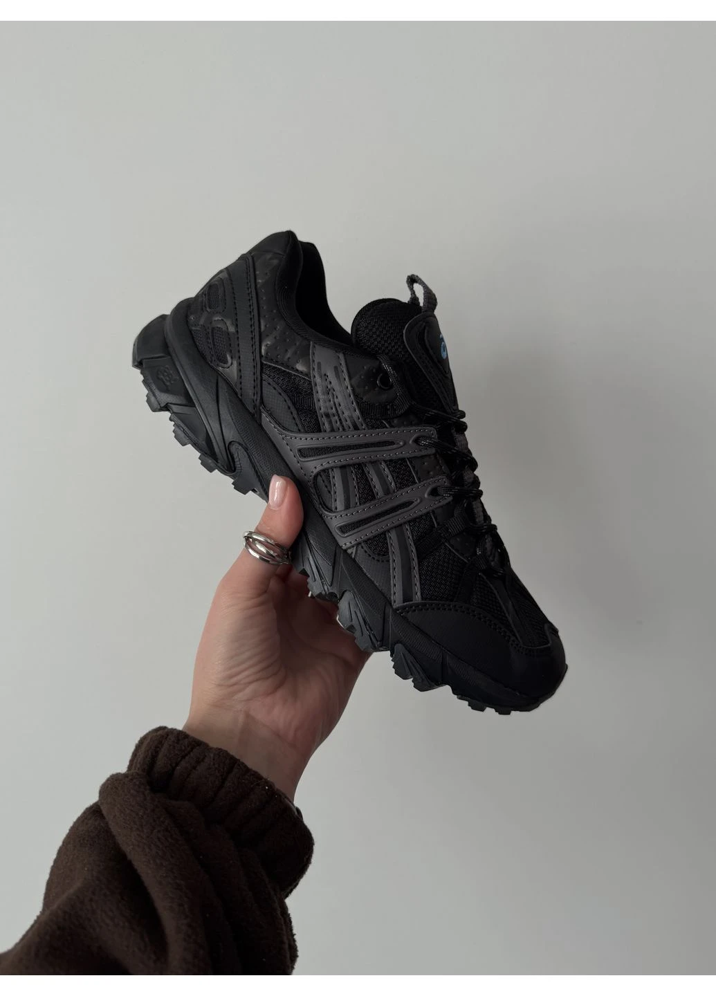Черные демисезонные кроссовки мужские asics gel-sonoma 15-50 black асикс гель сонома черные No Brand