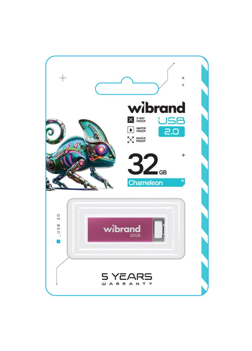 Флеш-накопичувач USB 2.0 32Gb Pink (WI2.0/CH32U6P) Wibrand Chameleon (325701192)