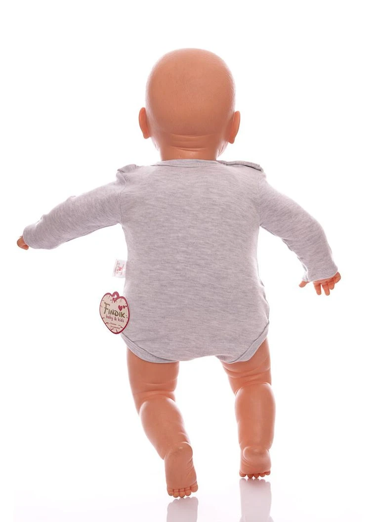 Боди с длинным рукавом для девочки трикотажный Рюша серый 62 см (39542) BABYKROHA (380692605)