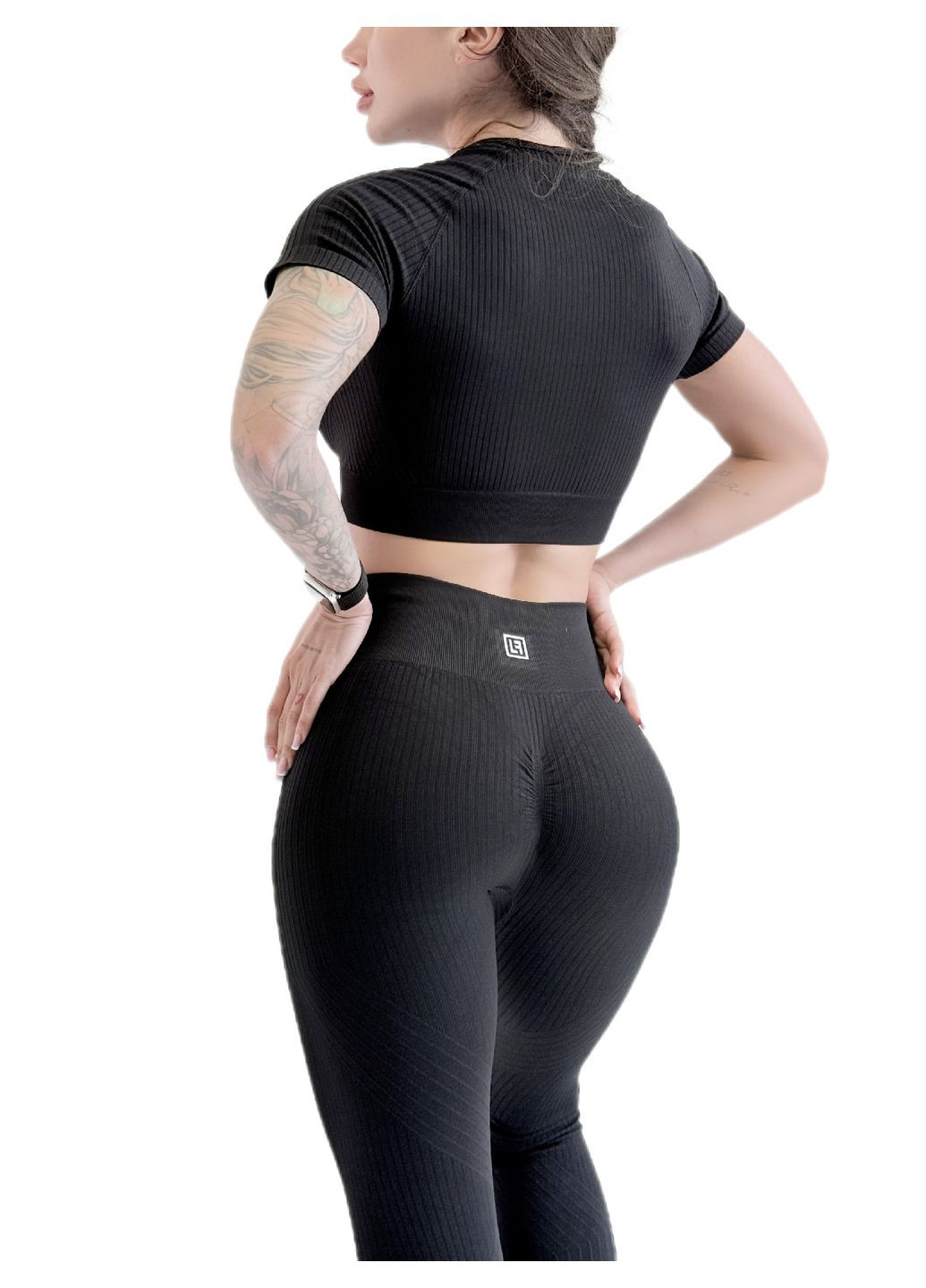 Костюм для фітнесу жіночий лосини пуш ап та топ LILAFIT (353834683)