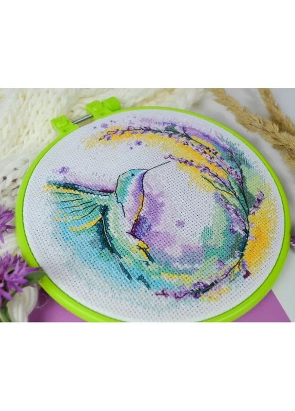 Набір для вишивання хрестиком "Кольоровий вихор" AHM-073 з п'яльцем Abris Art (329886869)