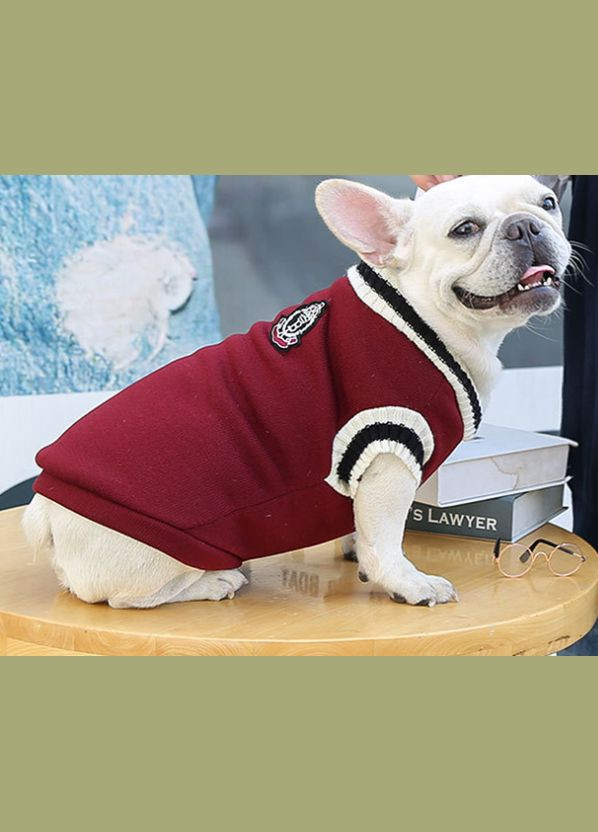 Жилет для собак теплый на флисе бордового цвета XS No Brand (299840245)