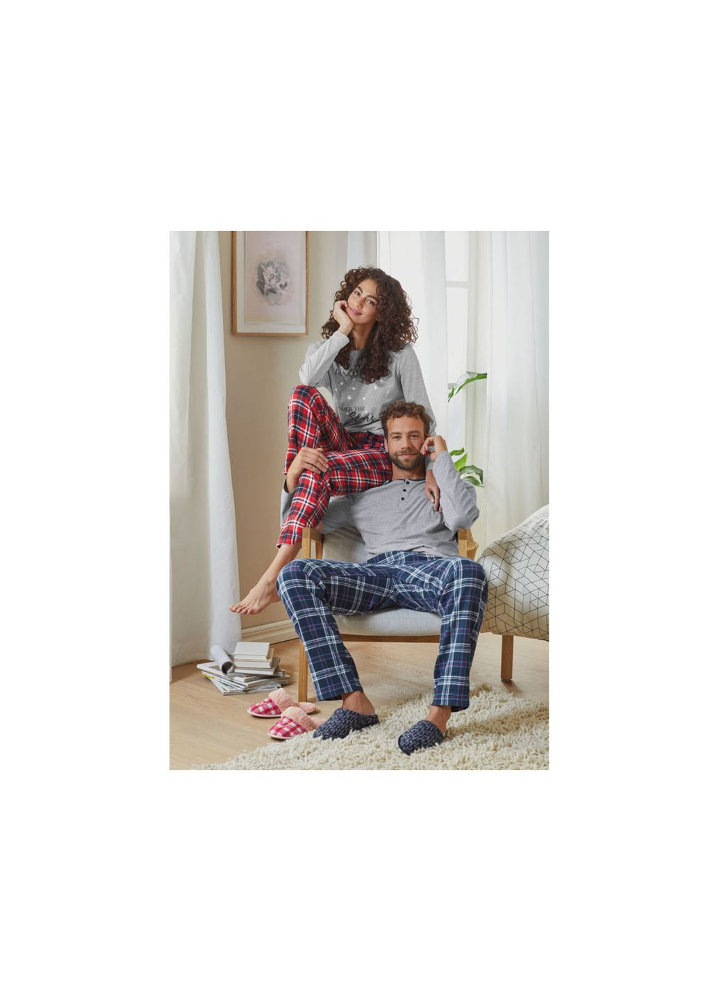 Пижамная футболка с длинными рукавами с планкой на пуговицах для мужчины Lenzing 390208 Livergy (337945021)