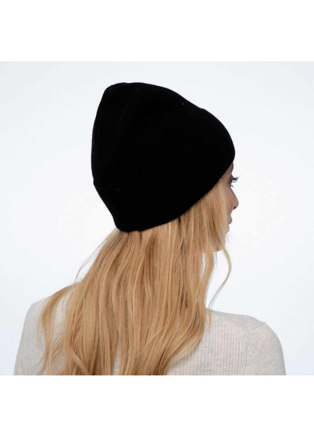 Шапка по голове женская ангора с вискозой черная EILEEN LuckyLOOK 242-098 (322791272)