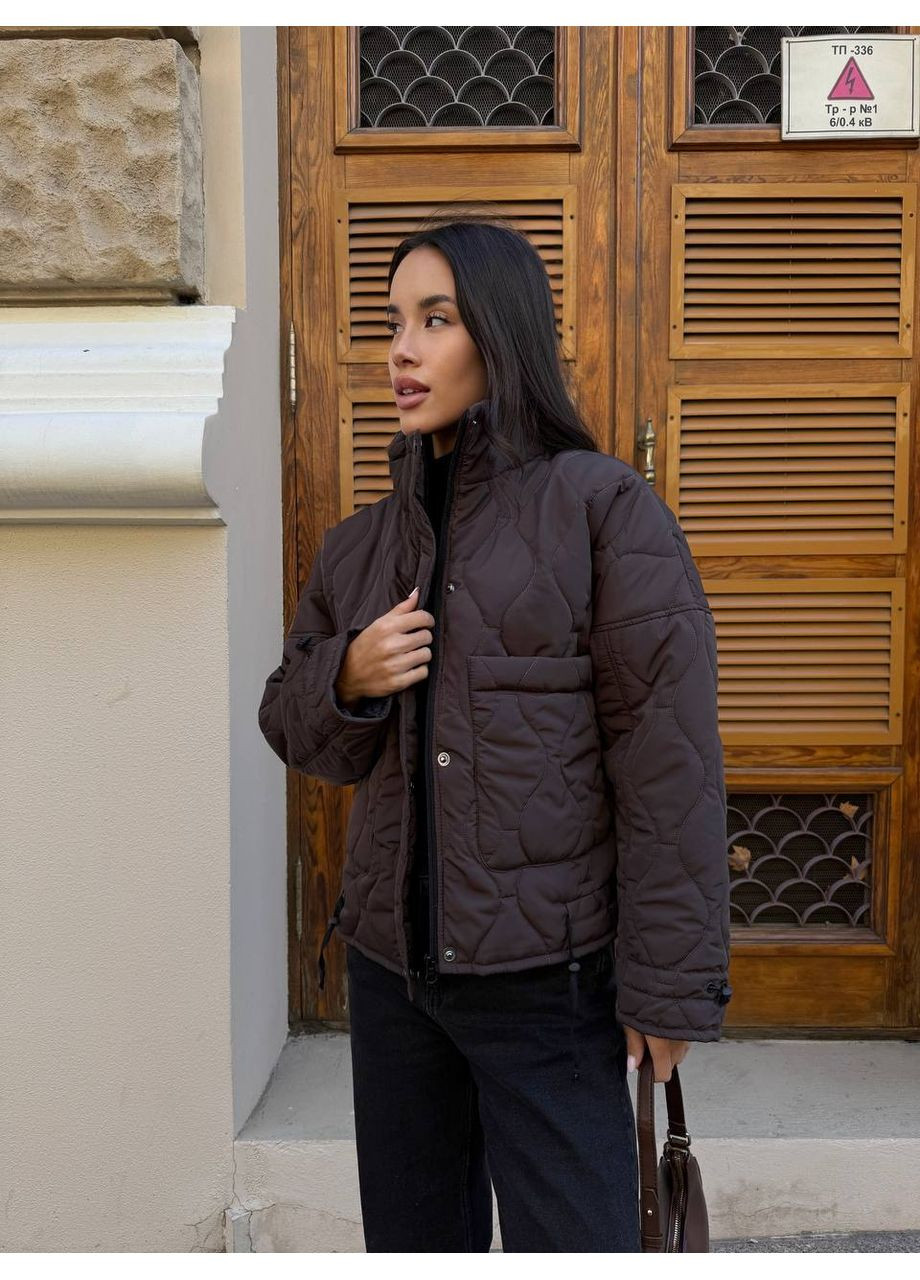 Темно-коричневая женская куртка демисезон Osoblyva
