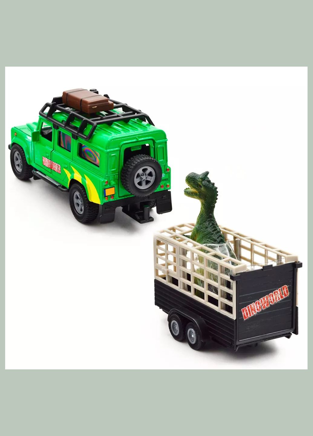 Автомодель Land Rover з причепом і динозавром (520178.270) TechnoDrive (326805837)