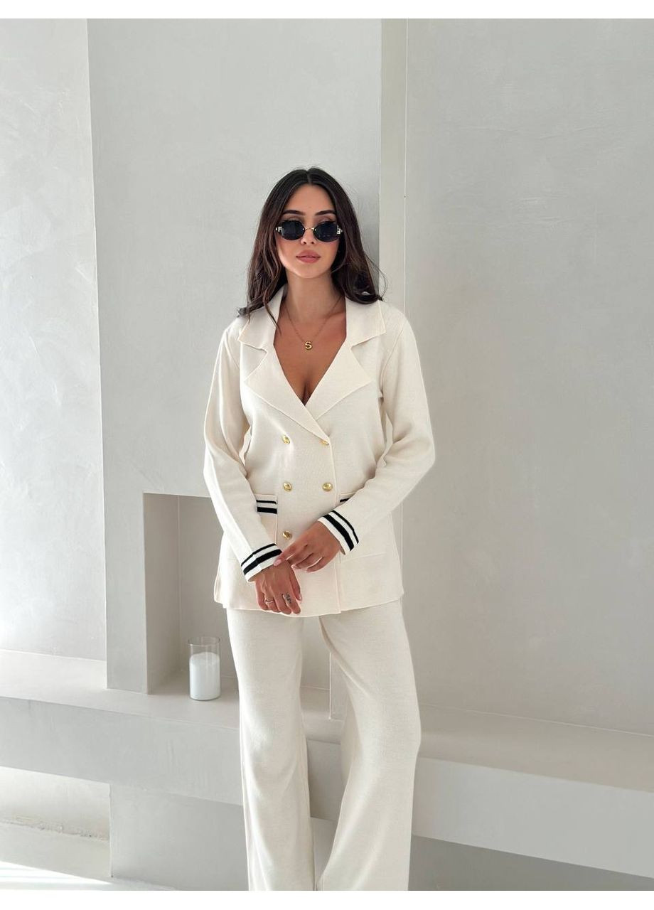 💫 Костюм "Golden Elegance" з жакетом і брюками палацо — Розмірна сітка в описі GD/GL Модний простір (364966064)