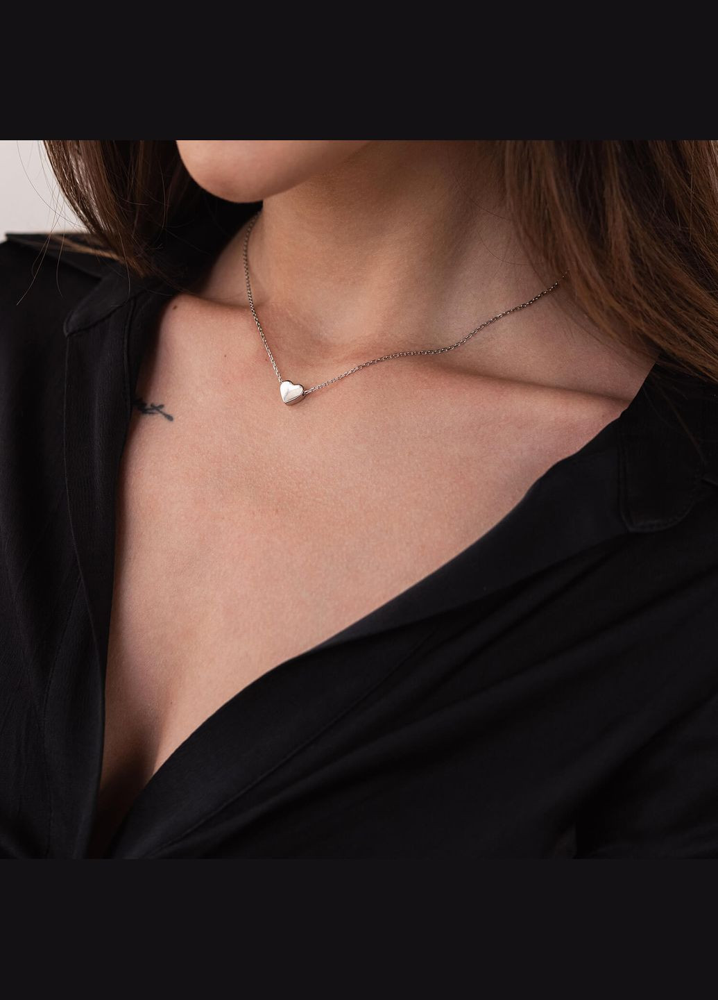 Серебряное колье Сердечко 1089 40 Oniks (264392928)