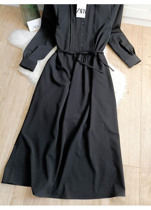 Черное платье-рубашка zw collection с пуговицами Zara