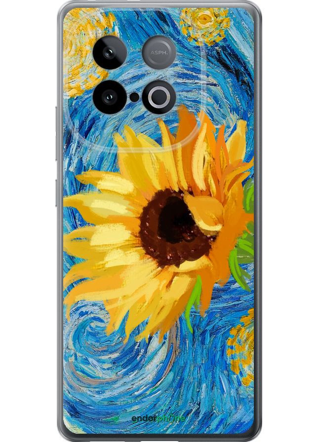 Чехол на Vivo IQOO Neo 10 5G Цветы желто-голубые "5308u-3920-70447" Endorphone (387506612)