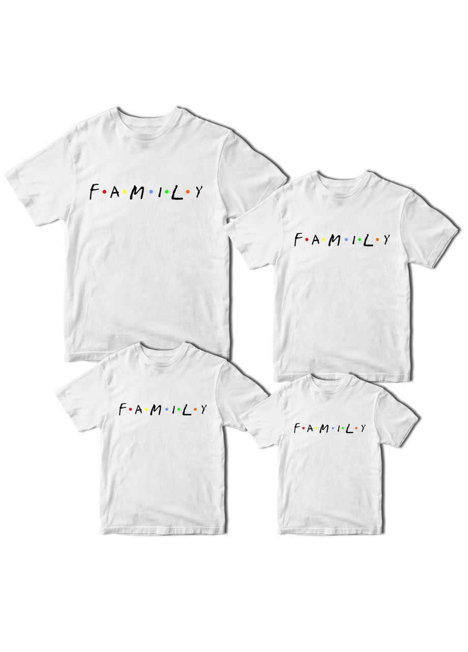 Футболки білі Фемілі Лук Family Look для всієї родини з оригінальним принтом "Family. Сім'я" Кавун футболка (316305301)