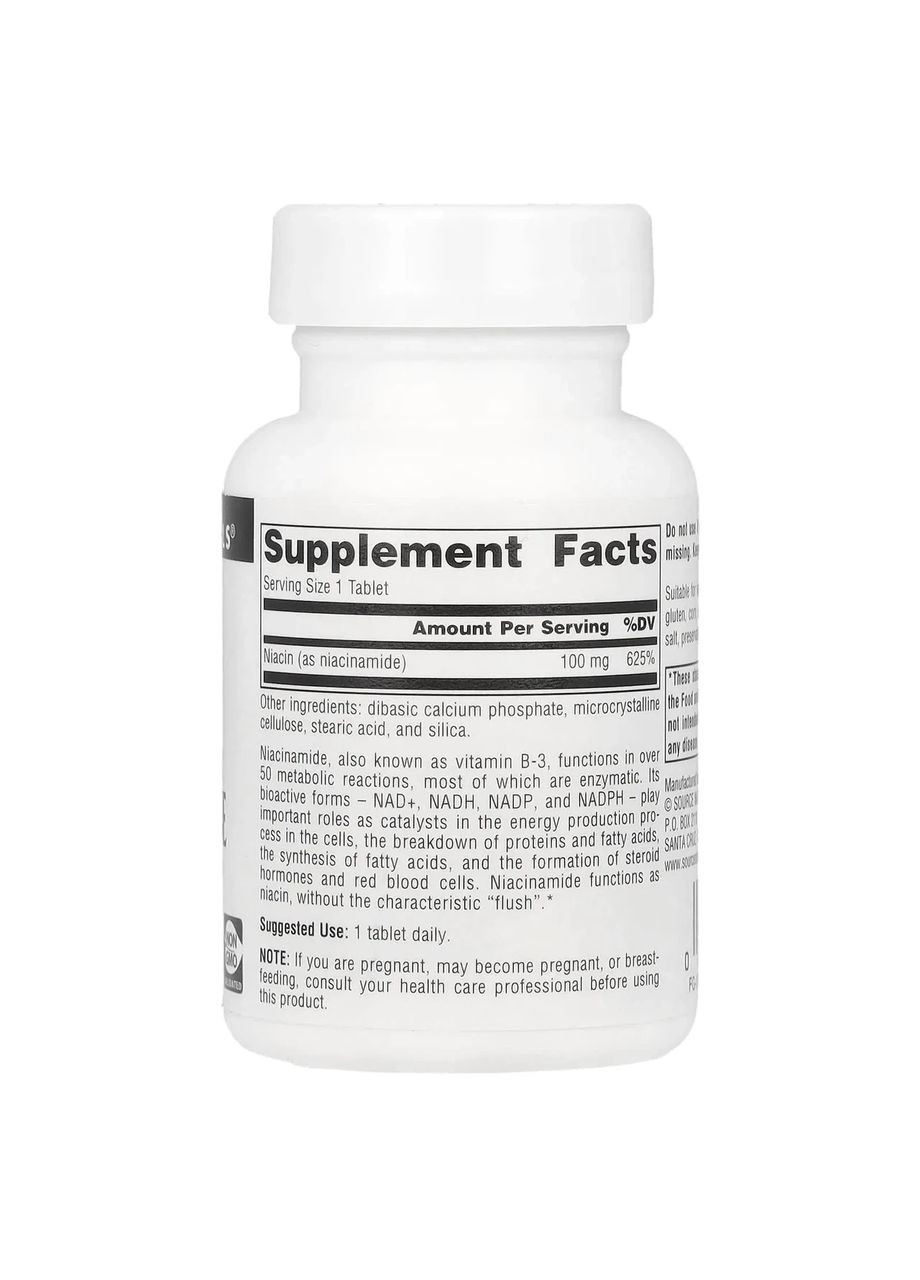 Ниацинамид B-3 Niacinamide B-3 100 мг, 100 таблеток Source Naturals (361116126)