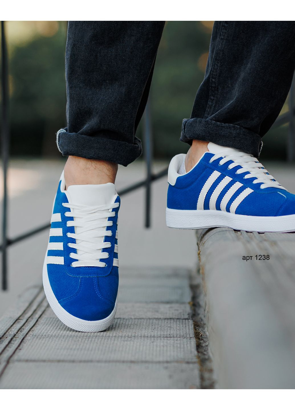 Синій кеди чоловічі gzl blue white No Brand