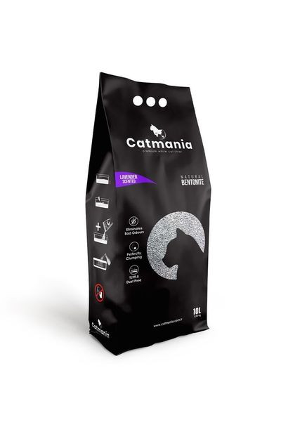 Наполнитель для кошачьего туалета лаванда + фиолетовые гранулы Бентонитовый комкующий 10л (8682162004069) Catmania (308894197)