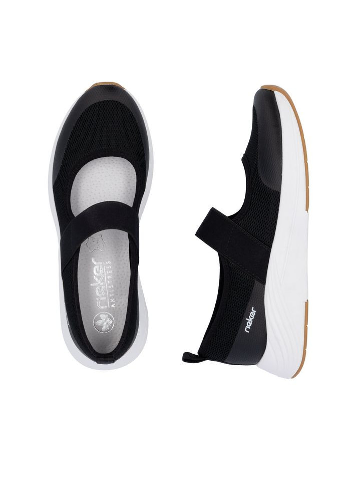 Черные мокасины (р) текстиль/экокожа 0-1-1-n-8551-00 Rieker