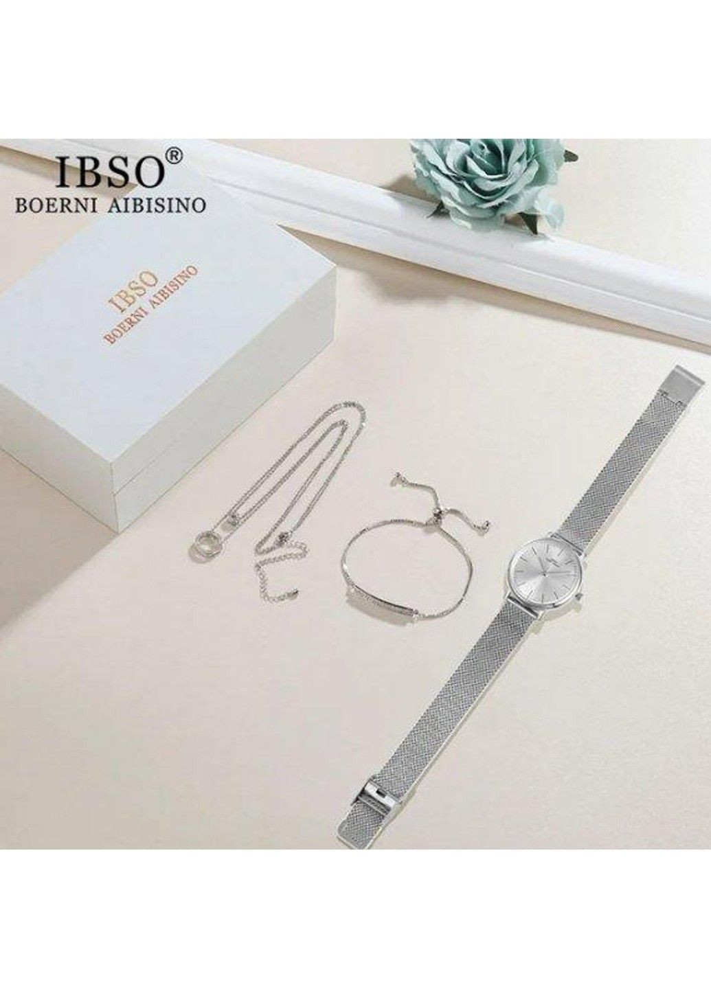 Женские наручные часы BOX IBSO в наборе (Серебристые) Baosaili (314483067)