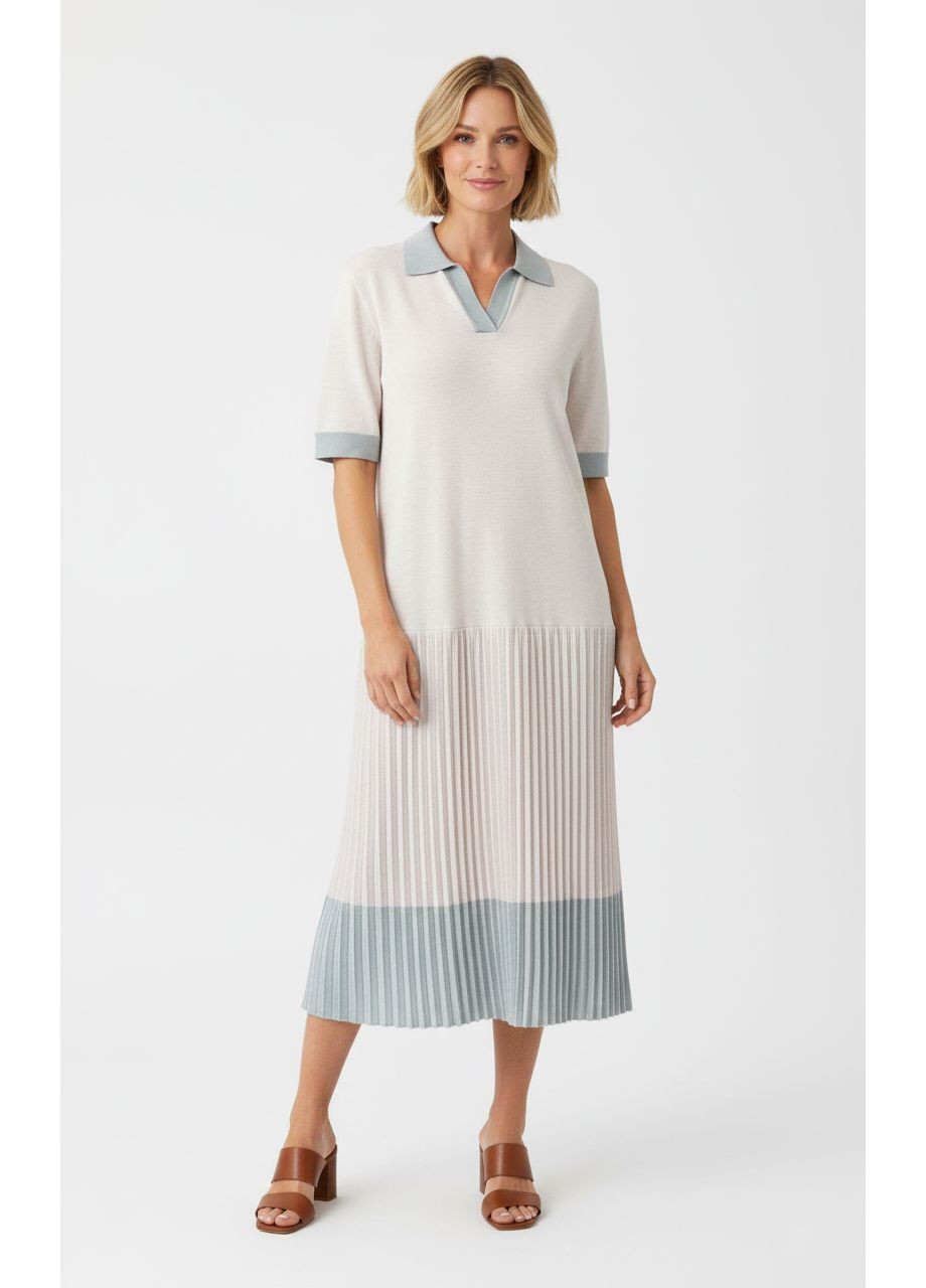 Бежева кежуал літня плісирована сукня міді блакитний Number Nine