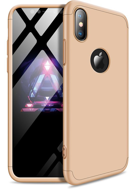 Чехолнакладка 3 in 1 Hard PC Case Apple iPhone XS Gold GKK (301467013)