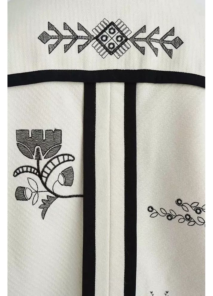 Белое Пальто-кардиган с вышивкой MKRM4303 Rica Mare