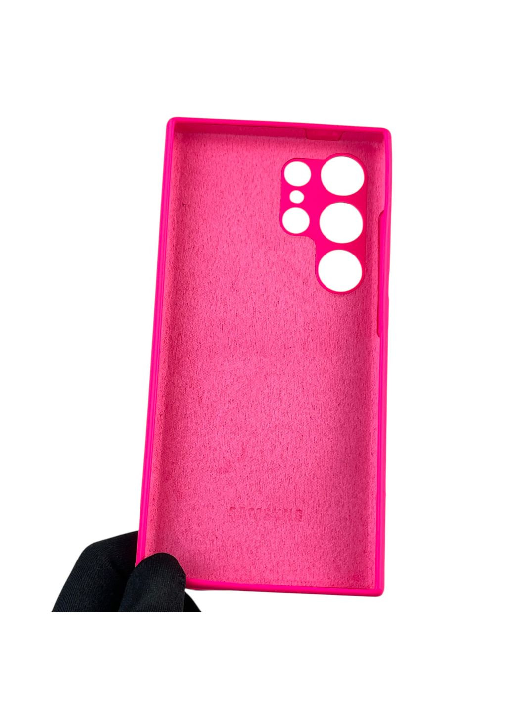 Чохол для Galaxy S24 Ultra (SM-S928B) силіконовий з мікрофіброю нековзний на самсунг с24 ультра малиновий Samsung (366387353)