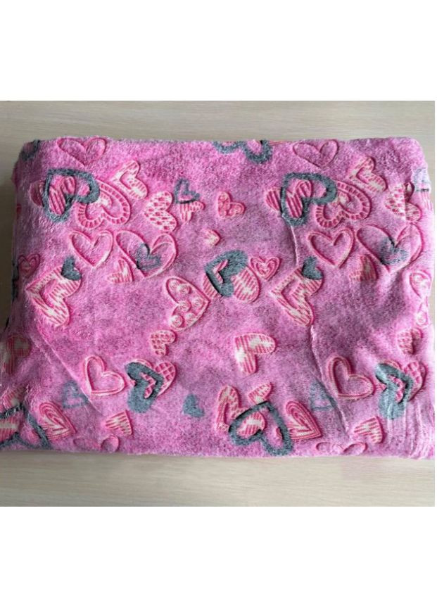 Плед-покривало з мікрофібри День-Ніч зі світлонакопичувачем "Серця на рожевому" Malloory Home (372712978)