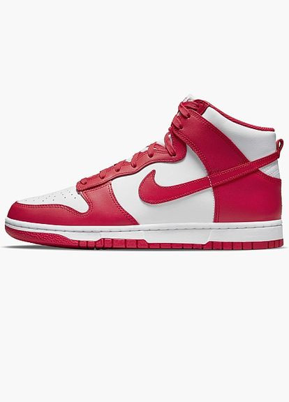 Червоні всесезонні кросівки dunk high championship white red Nike